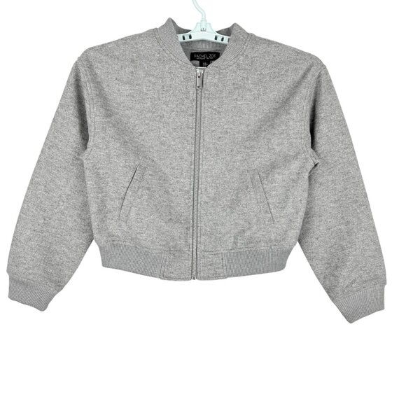 Rachel Zoe Women's Lined Ribbed Cuff/Hem Full Zip Gray Bomber Jacket Size M NWOT - Picture 1 of 10